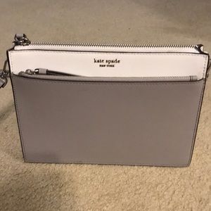 Kate spade gray and white crossbody with wallet